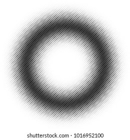 Halftone circle design element, round banner. Vector illustration