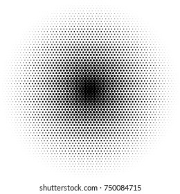 Halftone circle design element, round banner. Vector illustration