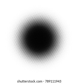 Halftone circle design element, round banner. Vector illustration