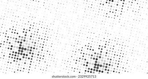 Halftone circle dot background with grey scale random color vector.