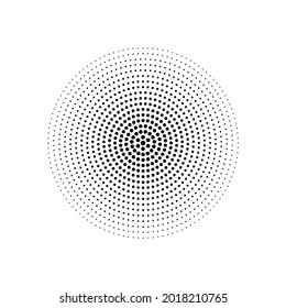 Halftone. Circle halftone. Dot spray gradation vector. Illustration halftone gradient spotted, effect round.