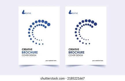 Halftone circle dots blue brochure cover template, halftone dots brochure cover design, Brochure, Annual Report, Magazine, Poster, Portfolio, Flyer, Brochure cover, A4