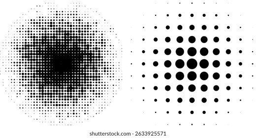 halftone circle dots gradient pattern textures. Half tone dots backgrounds
