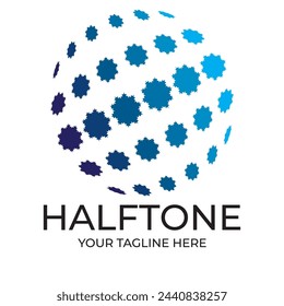 halftone circle dots vector illustration design