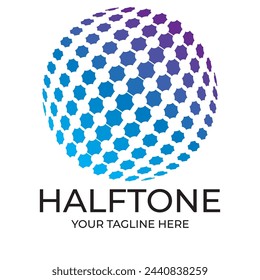 halftone circle dots vector illustration design