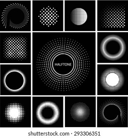 Halftone circle effect set