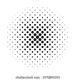 Halftone Circle. Fade Dot. Pop Art Texture. Round Faded Pattern. Black Dots Isolated On White Background. Halftone Effect For Design Prints. Abstract Radial Circle. Circular Fadew Gradation. Vector