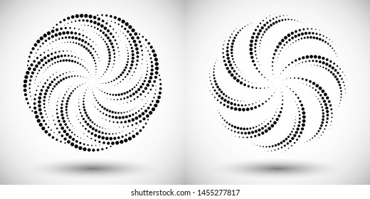 Halbkreis-Rahmen, abstrakte Punkte Logo-Design-Element für alle Projekte. Das Symbol an den Runden Grenzen. Vektorgrafik EPS10. Abstrakter, gepunkteter Vektorhintergrund.