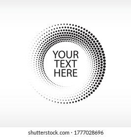 Halftone circle frame abstract dots Vector illustration. 