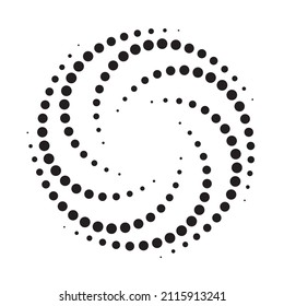 Halftone circle frame dots border. Round border Icon using halftone circle dots raster texture. Vector illustration.