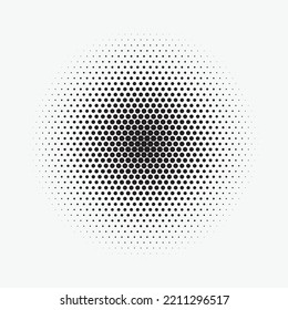 Halftone circle frame dotted background set. Round border Icon using halftone circle dots raster texture. Grunge circular stain. Vector illustration.