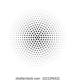 Halftone circle frame dotted background set. Round border Icon using halftone circle dots raster texture. Grunge circular stain. Vector illustration.