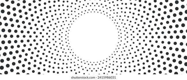 Halftone circle frame dotted background set. Round border Icon using halftone random circle dots raster texture. Grunge circular stain. Vector illustration.