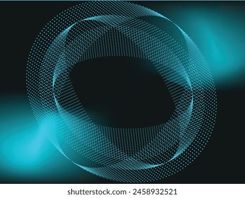 Halftone circle frame dotted background set. Round border Icon using halftone random circle dots raster texture.vector