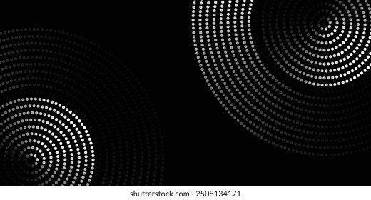 Halftone circle frame dotted background set. Round border Icon using halftone random circle dots raster texture. Grunge circular stain.