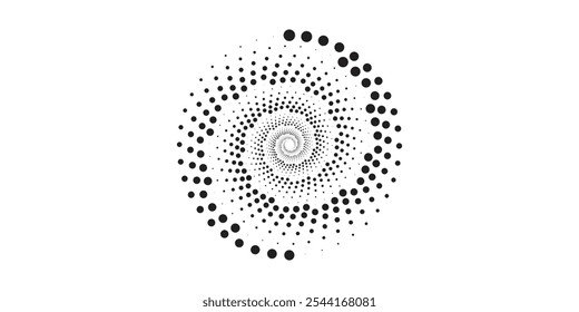 Halftone circle frame dotted background set. Round border Icon using halftone random circle dots raster texture. 