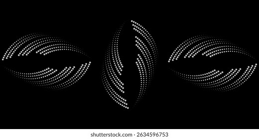 Halftone circle frame dotted background set. Round border Icon using halftone random circle dots raster texture. Grunge circular stain.