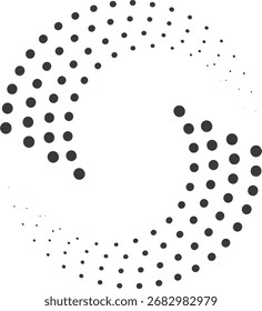 Halftone circle, geometric dotted circle pattern, dotted circle frame, halftone dot circle frame vector