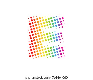 Halftone Circle Letter E Icon Logo Design Element