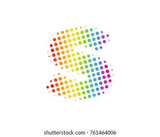 Halftone Circle Letter SIcon Logo Design Element