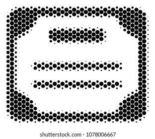 Halftone circle License icon. Pictogram on a white background. Vector mosaic of license icon constructed of spheric spots.