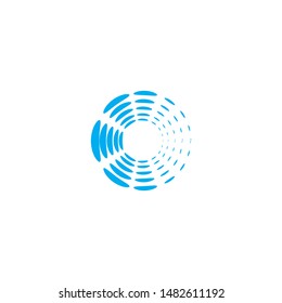 halftone circle logo design icon symbol template
