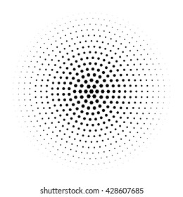 Halftone circle made of hexagons