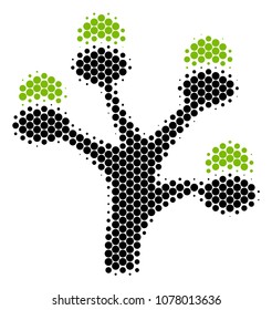 Halftone circle Money Tree icon. Pictogram on a white background. Vector concept of money tree icon composed of round elements.