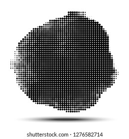 Halftone circle pattern. Grunge spot using halftone dots texture. Vector illustration.