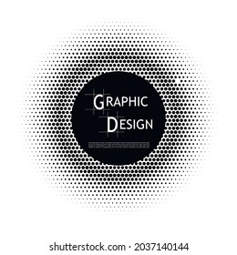 Halftone circle in pop art style. Design element. Vector illustration.