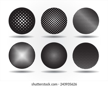 Halftone circle set.Halftone design elements.Vector illustration.