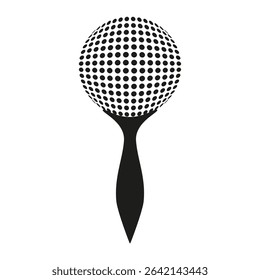 Halftone circle shape. Paddle handle icon. Gradient dot sphere. Vector minimal symbol.
