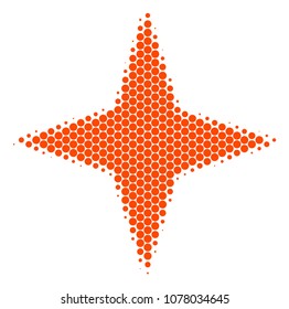 Halftone circle Space Star icon. Pictogram on a white background. Vector composition of space star icon organized of circle blots.