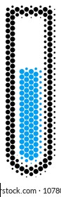 Halftone circle Test Tube icon. Pictogram on a white background. Vector collage of test tube icon designed of sphere spots.
