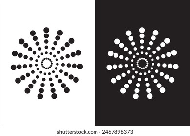 Halftone circle texture, pattern, object. Abstract and effect Halftone background. black and white background Halftone. Halftone circle and dot pattern background