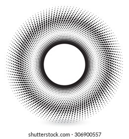 Black White Spiral Abstract Halftone Dots Stock Vector (Royalty Free ...