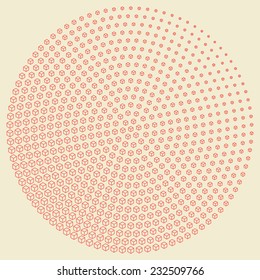 halftone circle which consist of cubes.