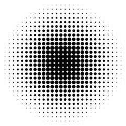 Halftone circles, halftone dot pattern