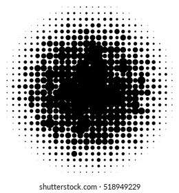 Halftone circles, halftone dot pattern