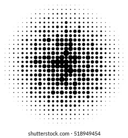 Halftone circles, halftone dot pattern