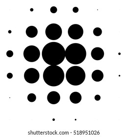 Halftone circles, halftone dot pattern