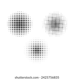 Halftone circles, halftone dot pattern, Circle halftone element, Comic background. Pop art style. Pattern with circles, halftone dotted backdrop. sun burst dots