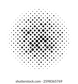 Halftone circles dot pattern.  Comics pop art style dots texture vector design element isolated on transparent background