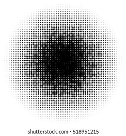 Halftone circles, halftone dot pattern - Random dots