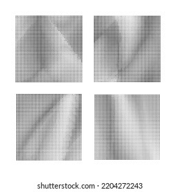 Halftone circles, halftone dot pattern texture set on white background, Vector format