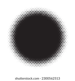 Halftone circles, halftone dot pattern. Halftone dot vector pattern texture background, overlay abstract geometric dots on white screen.