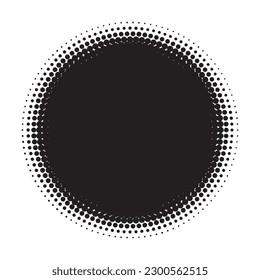 Halftone circles, halftone dot pattern. Halftone dot vector pattern texture background, overlay abstract geometric dots on white screen.