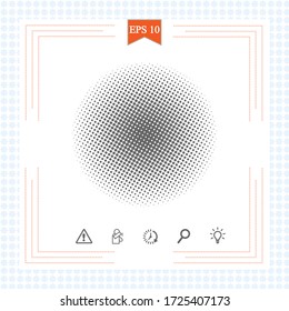 Halftone circles, halftone dots pattern. Monochrome half-tone. Eps 10