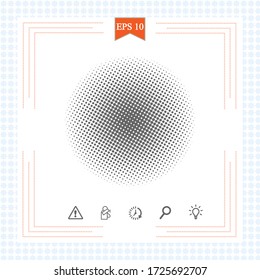 Halftone circles, halftone dots pattern. Monochrome half-tone. Eps 10