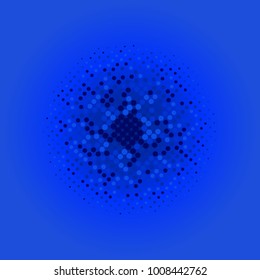 Halftone circles, dots pattern, vector, grunge. Comic texture background. Monochrome half-tone. Circle halftone Dots, White and blue geometric gradient for pop art designs.